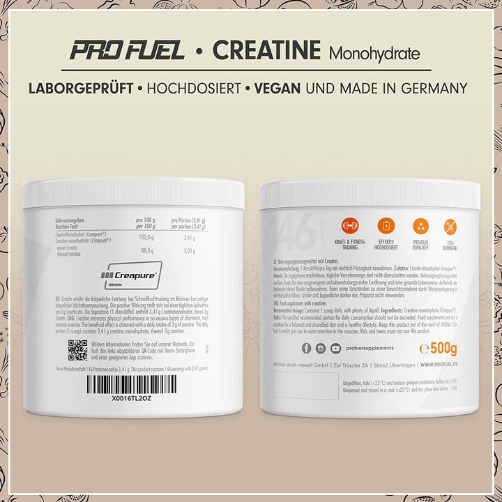 Nährwerte und Zutaten ProFuel Creatine (1 Stück, Pulver, 500 g)