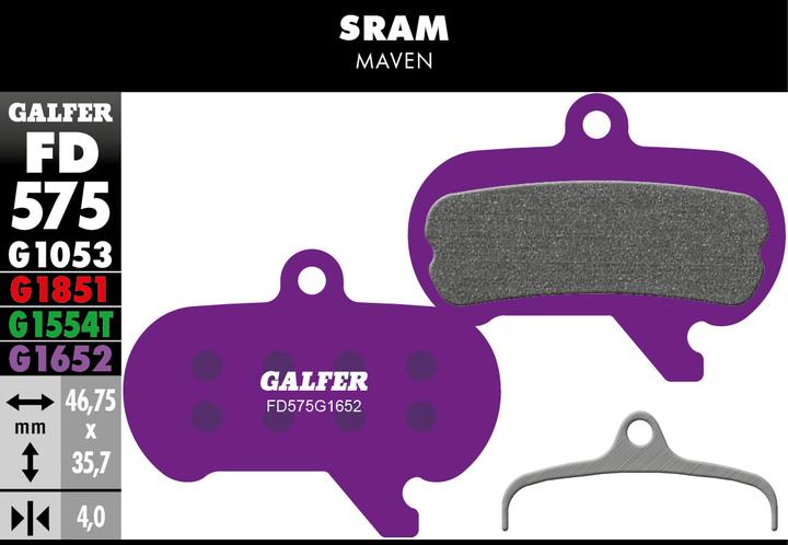 Actual product image Galfer Bike GALFER Brake Pad FD575 E-Bike "SRAM Maven" (SRAM, Semi-metallic)