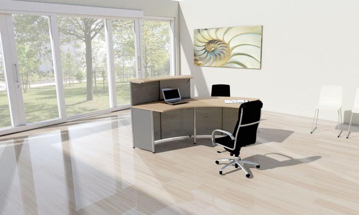 Actual product image Kerkmann Genua add-on counter beech, silver 118.0 x 70.0 x 115.0 cm