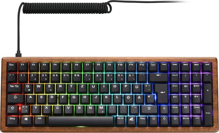 Produktbild Sharkoon SKILLER SGK50 S2 Wood PBT (holz/schwarz, DE-Layout, Gateron G Pro 3.0 Yellow) (DE)