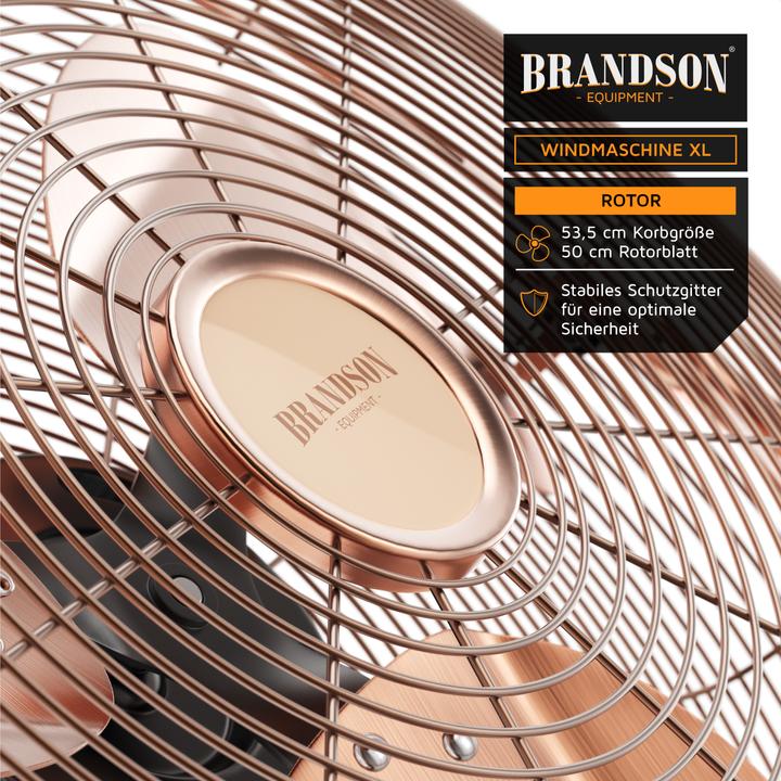 Image du produit Brandson Machine à vent 53,5 cm Ø, ventilateur de sol rétro 200W inclinable, poignée de transport, grand (67 dB)