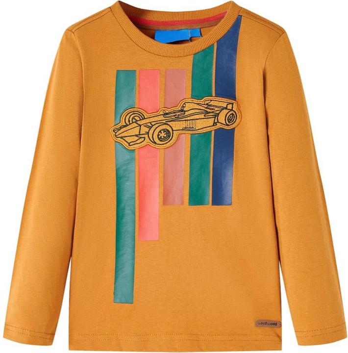 VidaXL Kinder-Langarmshirt Dunkles Ocker 128,Material: 100 (128)
