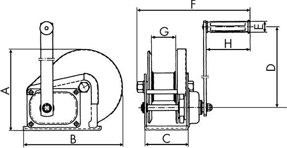 Actual product image Planeta Rope winch BHW-1200 Rope-Ø 5 mm Rope take-up 20 m with 20 m rope galvanised
