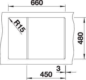 Actual product image Blanco Metra 45 S Compact (Top-mounted sink, 68 cm, 50 cm)