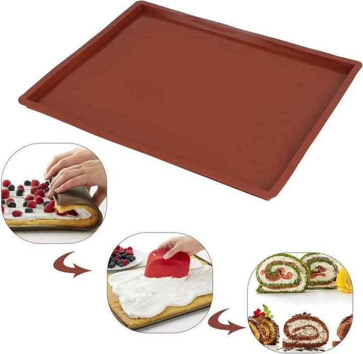 JTI Backmatte aus Silikon - 30 x 25 cm - Braun (30 x 25 cm)