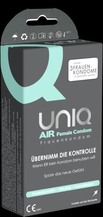 Uniq AirFemale» Frauenkondom 3 Stück, latexfreie Frauenkondome mit einzigartiger AirBubble (3 Stk.)