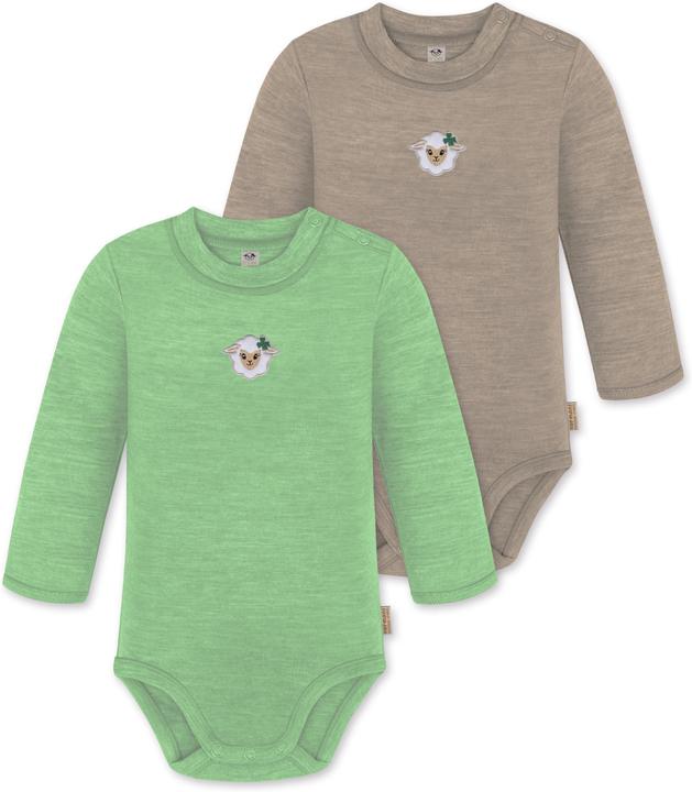 Produktbild Normani 2er Pack Baby Merino Langarmbody „Tuai" - 9401 (68)