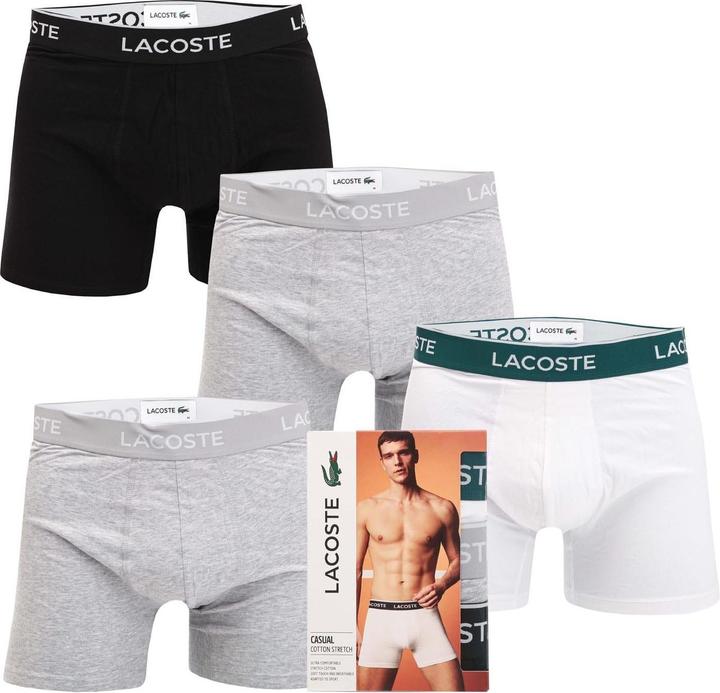 Actual product image Lacoste Mens Cotton Stretch Boxer Shorts (Pack of 3) (M, pack of 3)