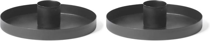Actual product image Novaliv 2x Rod Candle Holder Round Metal Diameter 14cm Matt BLACK Candle Holder Table Candles (14 x 14 cm)