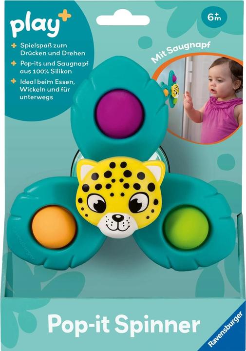 Productafbeelding Ravensburger 4868 play+ Pop-it spinner: luipaard, zuignap speeltje, siliconen speeltje