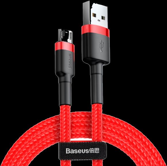 Actual product image Baseus cafule Cable USB For Micro 2.4A 0.5M Gray+Black (0.50 m, USB 3.2 Gen 1)