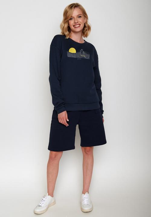 Actual product image Greenbomb Women's Animal Sloth Waves Canty Pullover (S)