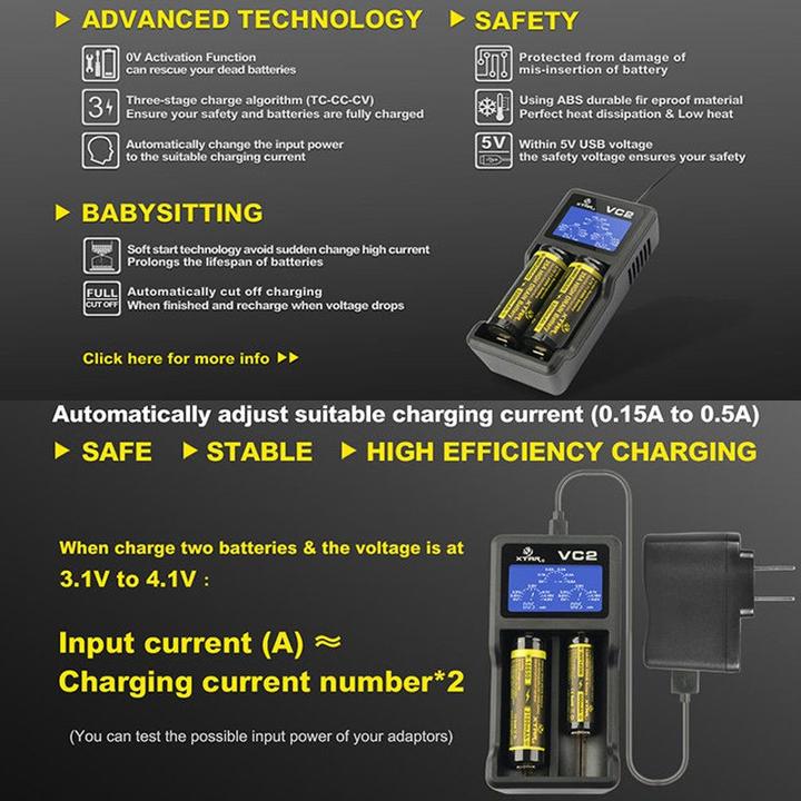 Image du produit AccuCell 2 pièces de batterie CR123A Li-ion et chargeur USB (2 pcs, CR123A, 760 mAh, Piles rechargeables + chargeur)