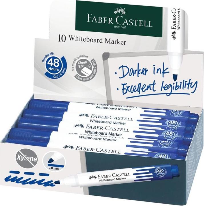 Produktbild Faber-Castell Marker Whiteboard W20 blau 10 Stück (Blau, 2 mm, 1 x)