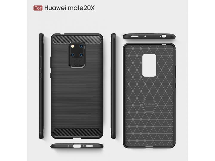 Actual product image Screenguard Huawei Mate 20 X Cover Carbon Brushed Soft TPU (Mate 20 X)