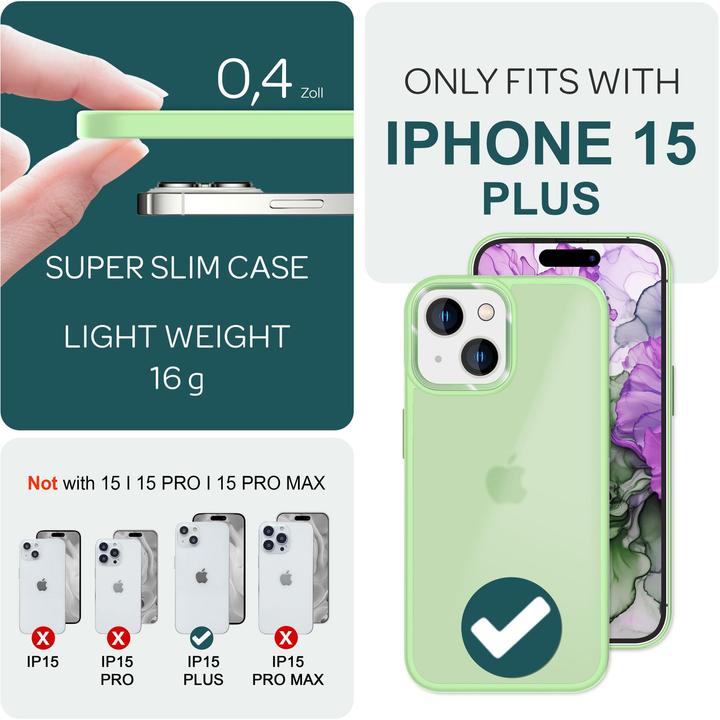 Immagine prodotto Nalia Manica ibrida opaca trasparente smerigliata (Apple iPhone 15 Plus)