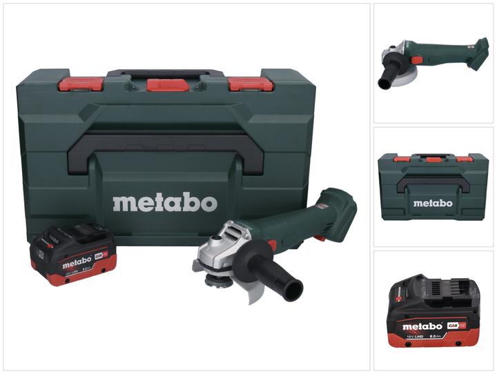 Produktbild Metabo W 18 L 9-125 Akku Winkelschleifer 18 V 125 mm + 1x Akku 8,0 Ah + metaBOX - ohne LadegerÃ¤t (125 mm)