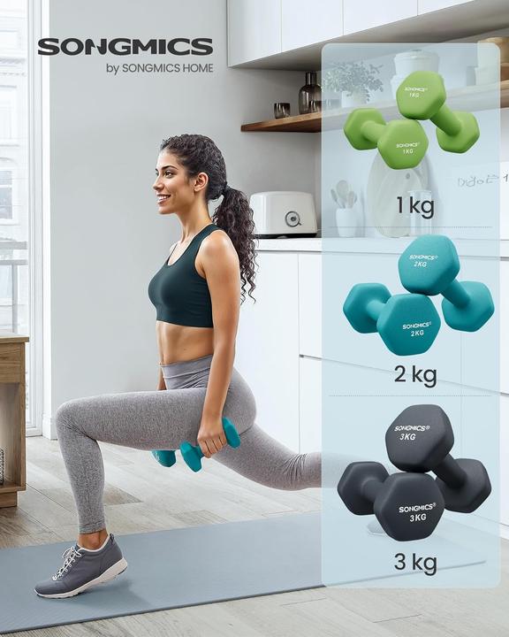 Actual product image Songmics Dumbbell set with storage (2 x 2 kg, 1 x 1 kg)