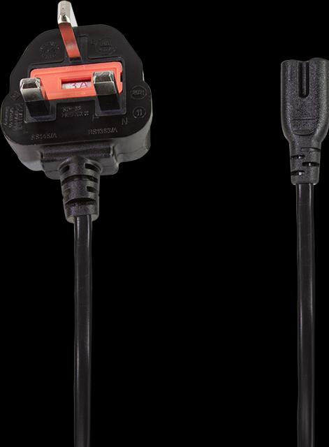 Actual product image LogiLink Mains cable, BS 1363 (UK) to IEC C7, black, 1.8 m (1.80 m)