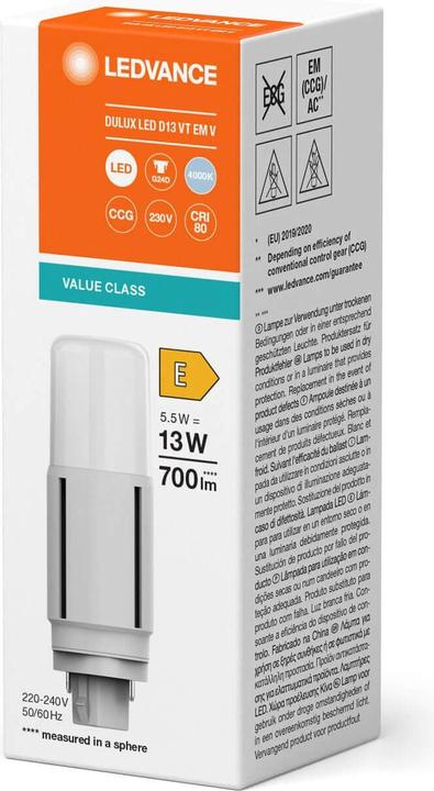 Produktbild Ledvance LED-Kompaktlampe (G24d, 5.50 W, 700 lm, 1 x, E)