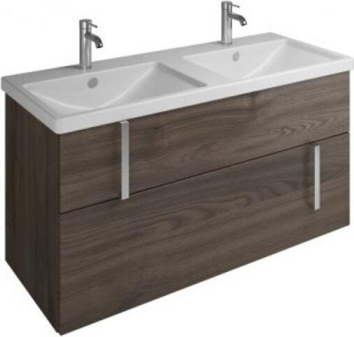 Produktbild burgbad Eqio Keramik-Doppelwaschtisch inklusive Waschtischunterschrank, Breite 1230 mm