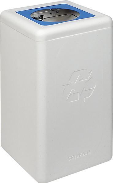 Produktbild ReinigungsBerater Mülltrennsystem BrickBin Papier Behälter weiss blau 65 L integrierte Beutelhalterung, aus recyceltem (65 l)