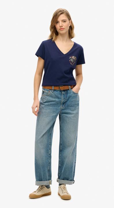 Actual product image Superdry Suika Metallic Relaxed Vee Tee (8)