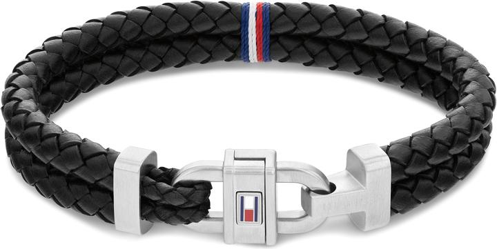 Tommy Hilfiger Carabiner Armband (19 cm, Leder, Edelstahl)