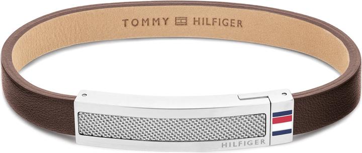 Immagine prodotto Tommy Hilfiger Bracciale a trama intrecciata (19 cm, Acciaio inossidabile, Cuoio)