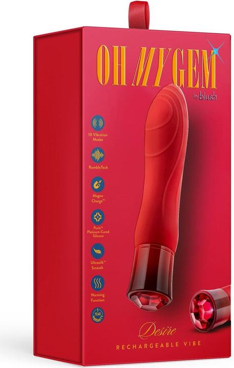 Actual product image Blush Oh My Gem - Desire - 5.5" Puria Silicone G Spot Vibrator - 5 Speeds & 5 Unique Vibrating Modes
