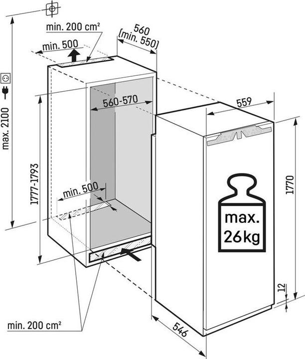 Actual product image Liebherr Integrated refrigerator with BioFresh Professional and AutoDoor (276 l)