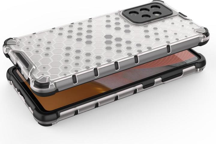 Produktbild Hurtel Honeycomb Handyhülle Schutzhülle mit TPU Rahmen für Samsung Galaxy A72 4G transparent (Samsung Galaxy A72)