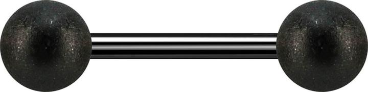 Star Piercing Barbell schwarz mit zwei Kugeln gesprenkelt (ohne Messing, Chirurgenstahl 316L)