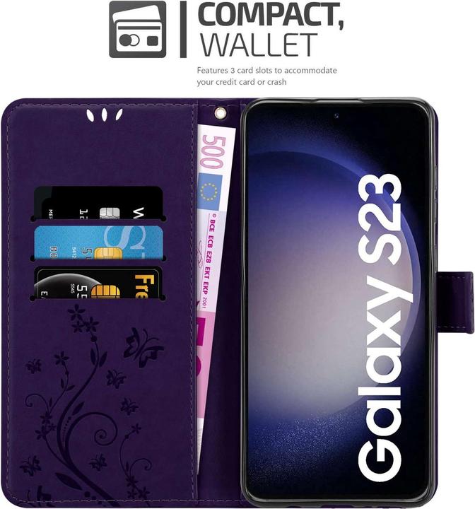 Produktbild Cadorabo Hülle für Samsung Galaxy S23 mit Blumen Muster (Samsung Galaxy S23)