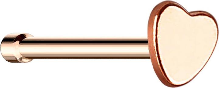 Star Piercing Nasenstecker gerade rosegold mit Herz (ohne Messing, Chirurgenstahl 316L)