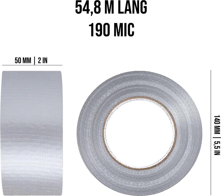 Produktbild Normani 2 Rollen Allzweck Panzerband Panzerklebeband 50mm x 54,8m x 190 Mic - 9757 (50 mm)