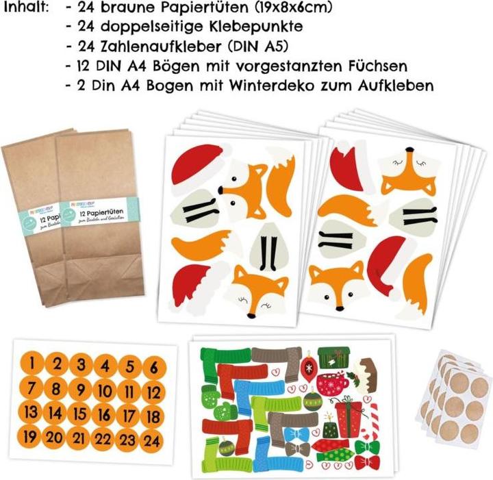 Actual product image Papierdrachen Craft set Fox