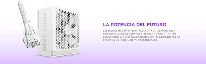 Actual product image NZXT C1200 Gold ATX 3.1 white | 1200W PC power supply unit (1200 W)