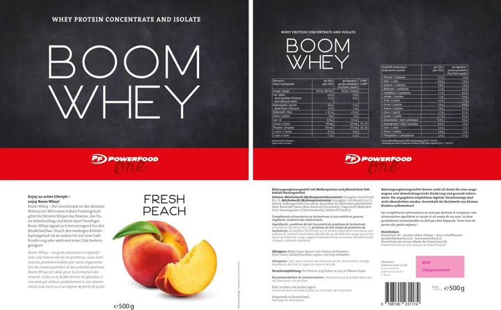 Immagine prodotto PowerFood One Siero di latte Boom (pesca fresca, 1 pz., 500 g)