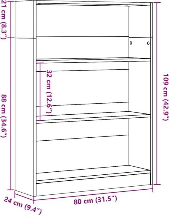 Image du produit VidaXL Bücherregal (80 x 24 x 109 cm)