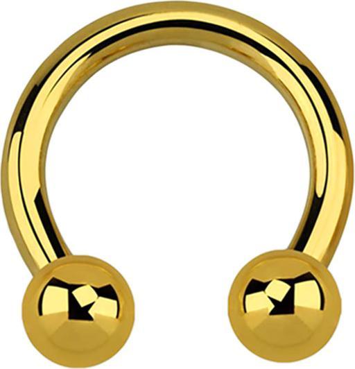 Star Piercing Circular Barbell vergoldet mit zwei Kugeln (Chirurgenstahl 316L, ohne Messing)