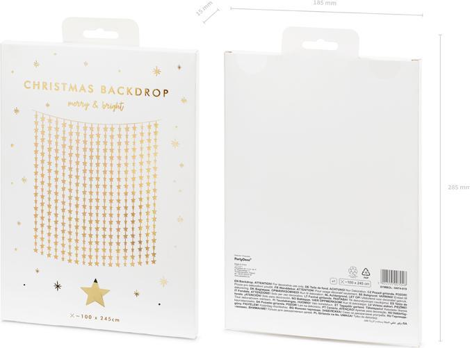 Immagine prodotto Partydeco Tenda da festa - Stelle, oro, 100x245cm (1 pkt / 1 pz.)