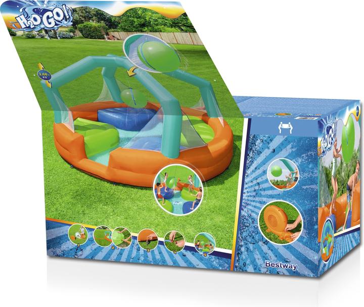 Produktbild Bestway aufblasbares Spielcenter Dodge & Drench Water Park, 4,5 x 4,5 x 2,68 m, 53383