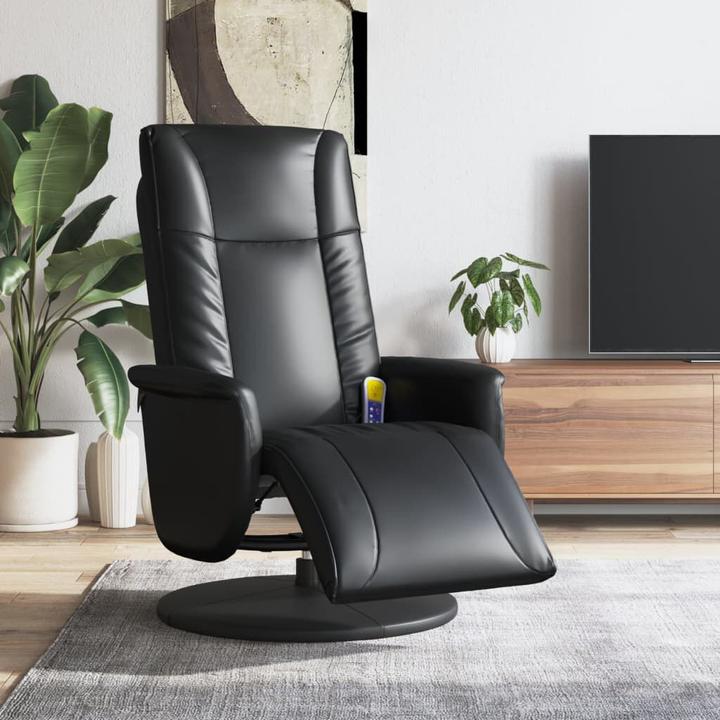 VidaXL Massagesessel mit Fussteil Schwarz Kunstleder,Farbe