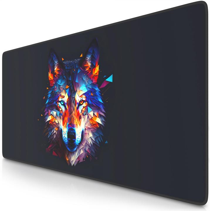 Actual product image Titanwolf Gaming Mauspad XXL, glattes Stoffgewebe, Speed Mausmatte 900 x 400 mm grosse Fläche, Polygon Wolf (XXL)