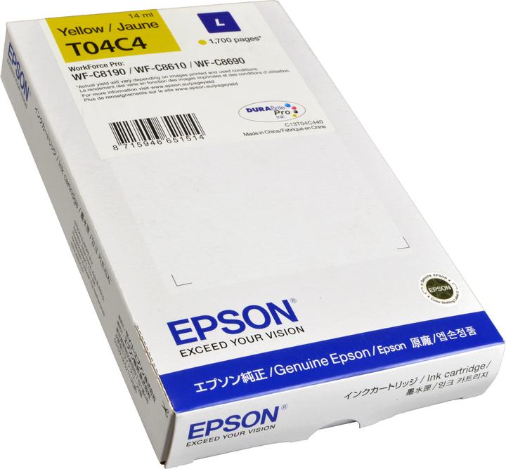 Produktbild Epson Ink Cartridge L Yellow T04c4 (Y)