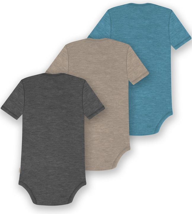 Image du produit Normani Lot de 3 body bébé mérinos manches courtes "Tauranga" - 9299 (62)