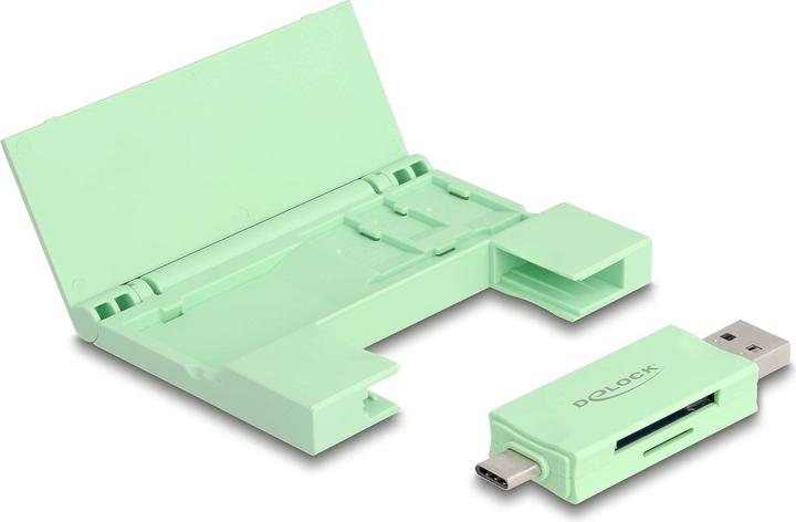 Actual product image Delock 91015 - Card Reader USB 5 Gbps USB Type-C Type-A for SD and Micro SD memory cards (USB-C 3.2 Gen 1)