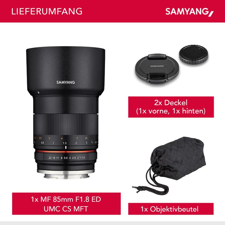 Produktbild Samyang 85mm f/1.8-22 MFT (Micro Four Thirds, APS-C / DX)