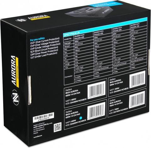 Actual product image iBox AURORA 700W 14cm fan PSU GAMING (700 W)